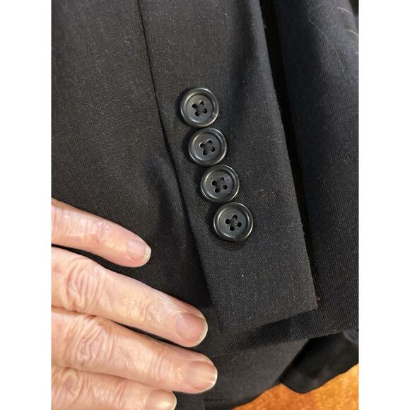 PRONTO UOMO PLATINUM Men's Solid Black Wool Modern-Fit Two-Button Blazer SZ 41R - Picture 6 of 6